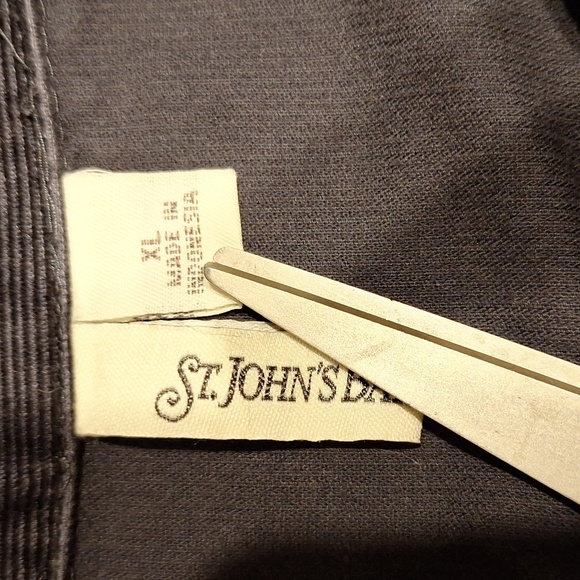 zSt. John's Bay Blue Button Down Shirt Shapely Corduroy Size XL - Picture 3 of 4